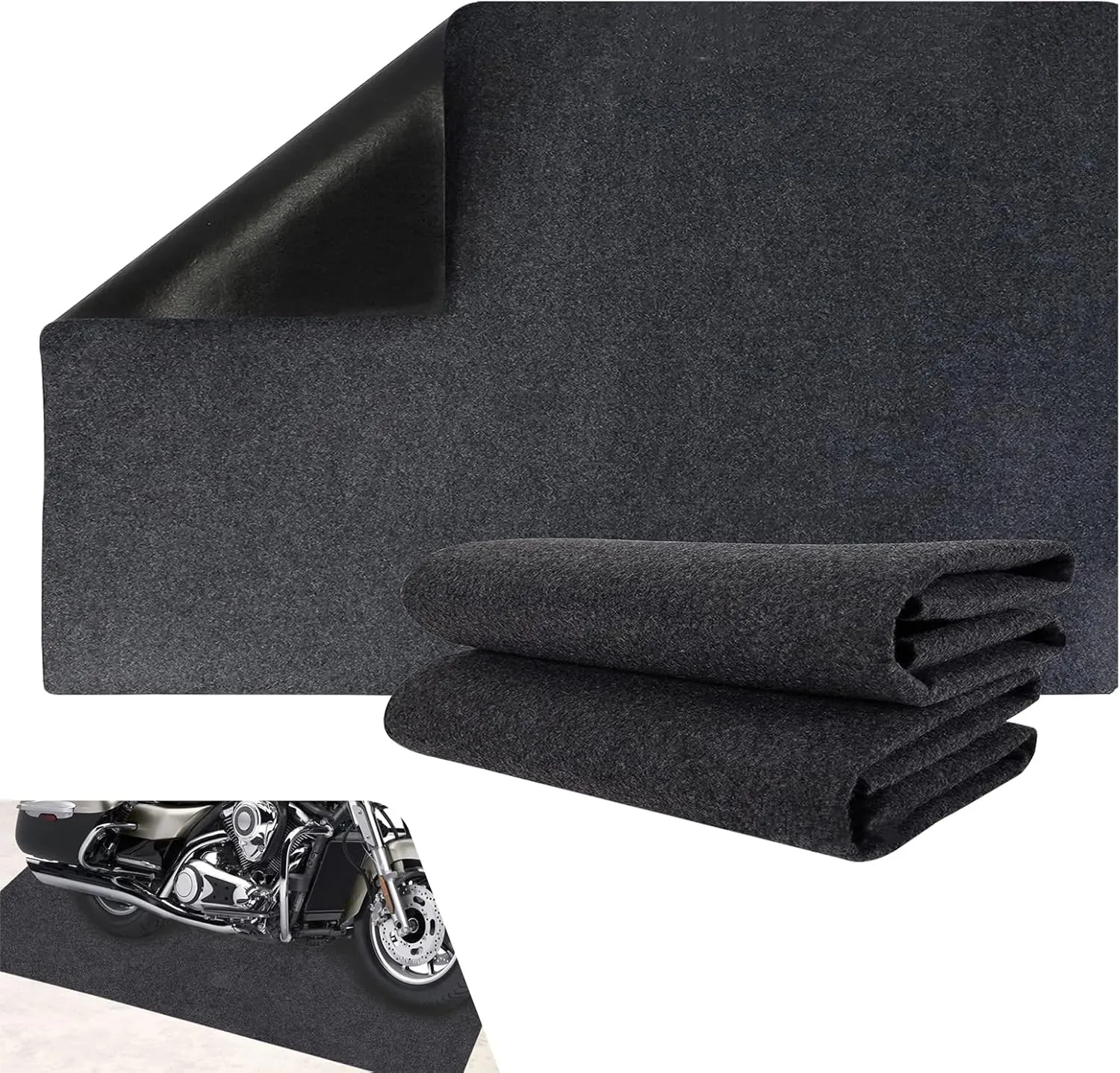 1 PC Car Repair Felt Floor Mats, 36" x 60" Garage Floor Waterproof Oil-Proof Anti-Slip Driveway Mats, Cuttable Reusable Anti-Scratch Protective Mats, Universal for Cars Motorcycles (Black)