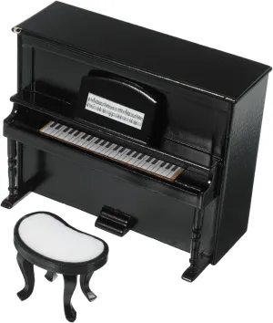 1 Set Miniature Upright Piano with Stool Dollhouse Furniture Accessory for Home Decor Model for Mini House Decoration and Realistic Detailing