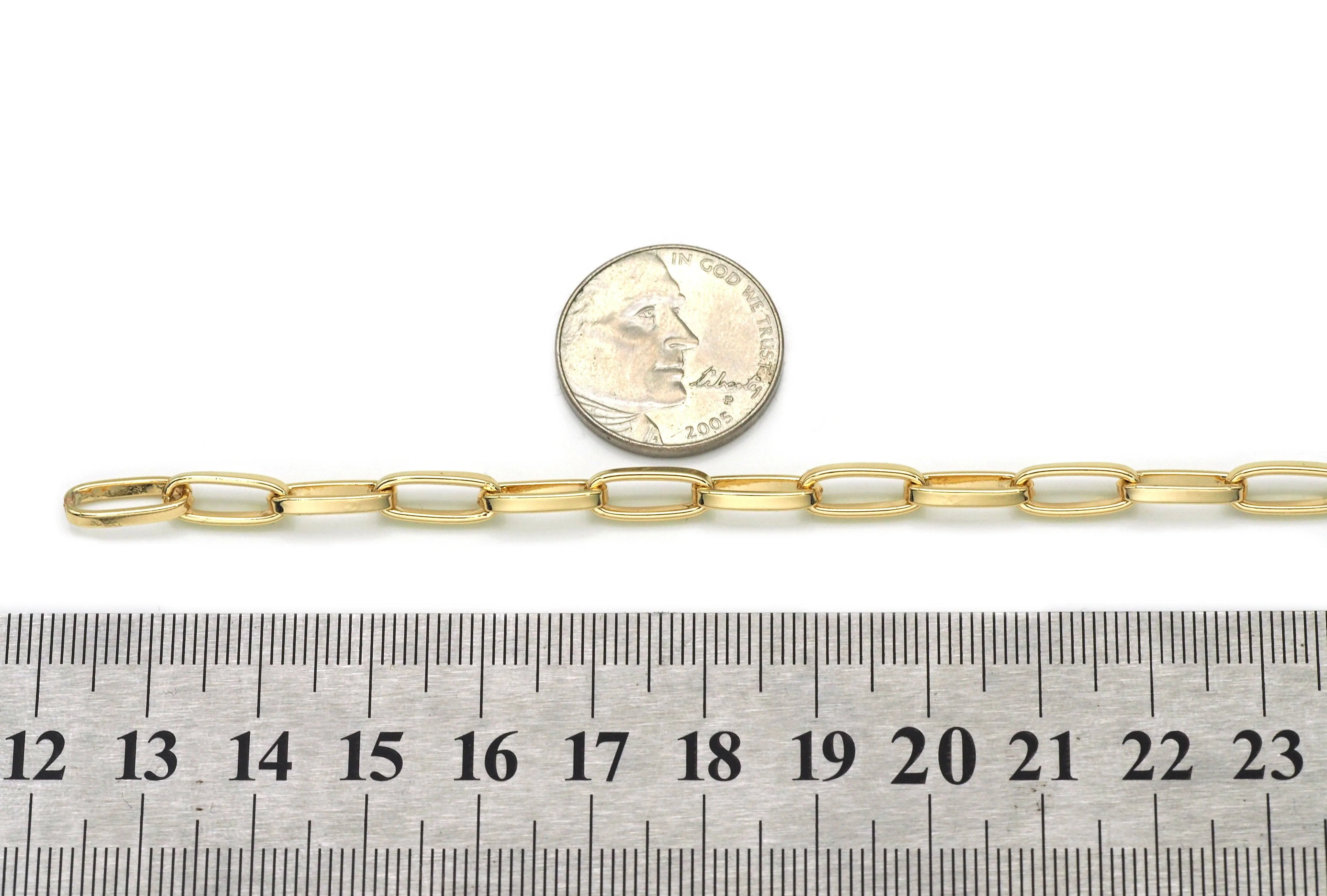 1 Yard/5 Yard Gold Filled Thick Rectangular Edge Paperclip C