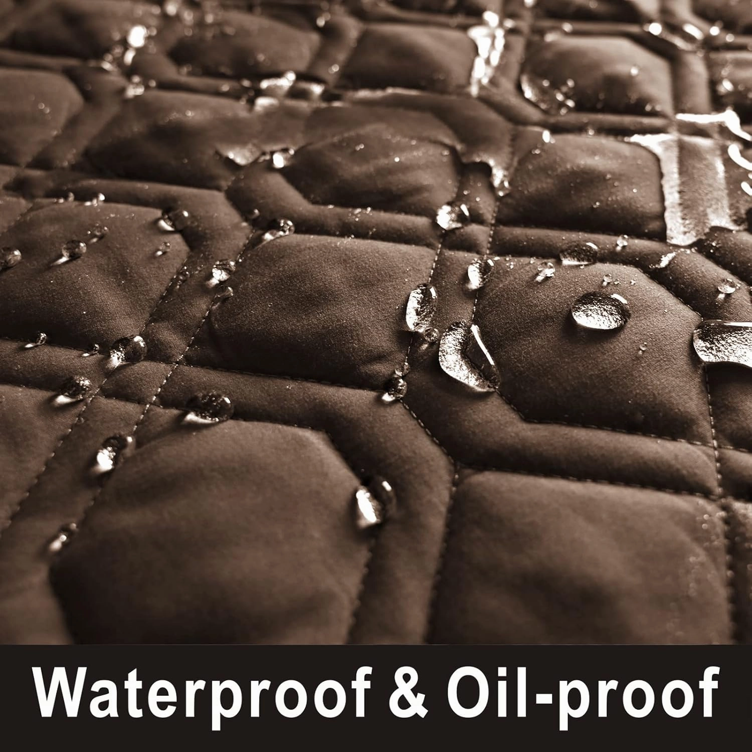 100% Waterproof Dog Bed Cover 52x82 inch Reversible Reusable Camping Mat for Kids/Pet/Dog/Cat Washable Geometric Embroidery Blanket Patchwork Brown Beige