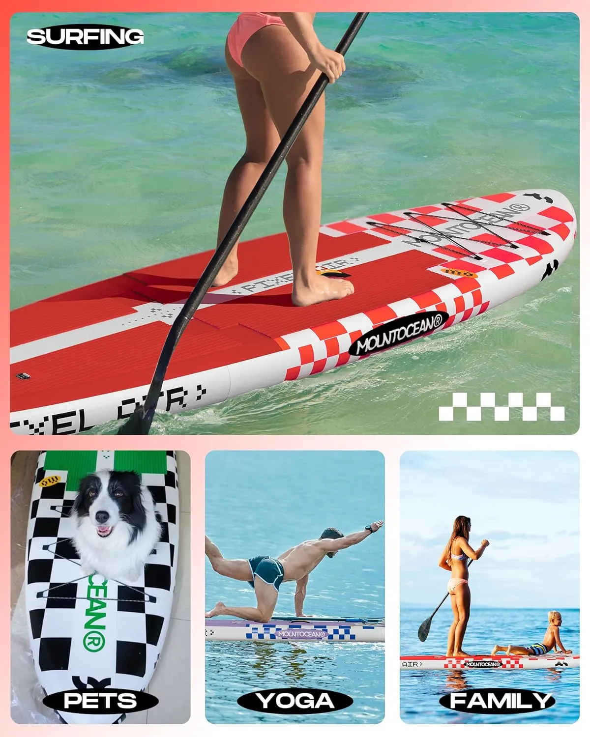 10'6''Stand Up Paddle Board Inflatable Light Weight Compact Travel ISUP Board with Full Set Accessories,4 Piece AD Paddle,Small Size Travel Backpack Inflatable Paddleboard for Adults Paddling, Surfing