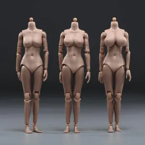 1/12 Scale Female Action Figure Body, 6 inches Flexible Ball Joint Female Action Figure Body Doll Model Collectible (Suntan Skin - Small Bust)