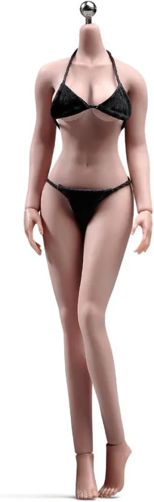 1/12 Scale Female Action Figure Body, 6 inches Seamless Slender Realistic Soft Flexible Female Body Figure Model - Detachable 5 Pairs of Hands & 2 Pairs of Feet Shapes (Wheat Skin)