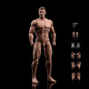 1/12 Scale Male Action Figure, Strong Muscle Man Figure Body 6 inches Flexible Male Aciton Figure Model with Detachable 3 Pairs of Hand Shapes & 2 Neck Connectors & Head Sculpt Various Accessory
