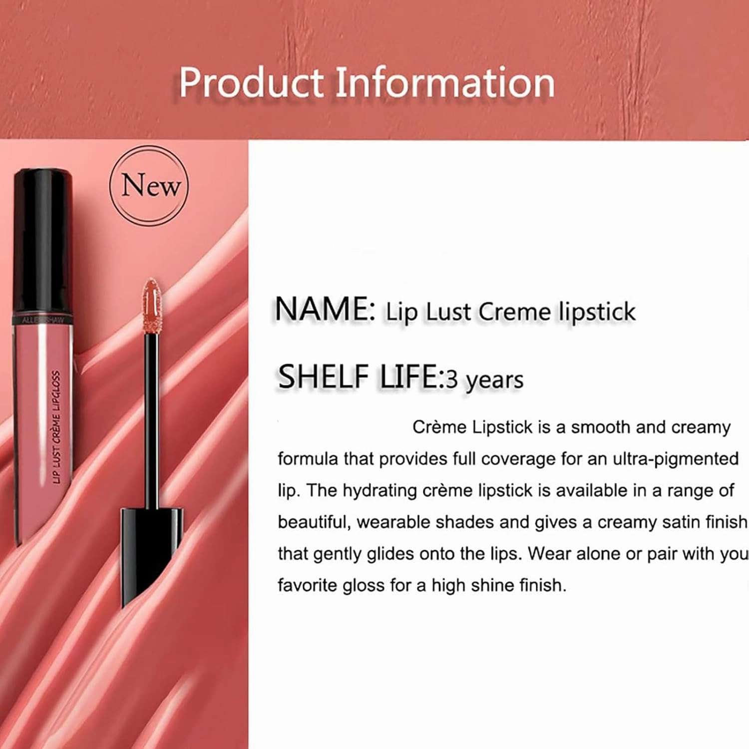 12 Colors Cream Texture Lipstick Waterproof, 12 Color Cream Lip Gloss, Portrayi 12 Colors Cream Texture Lipstick, Non Stick Cup Lipstick, Long-Lasting Moisturizing Lip Lipstick (11, 4ml)