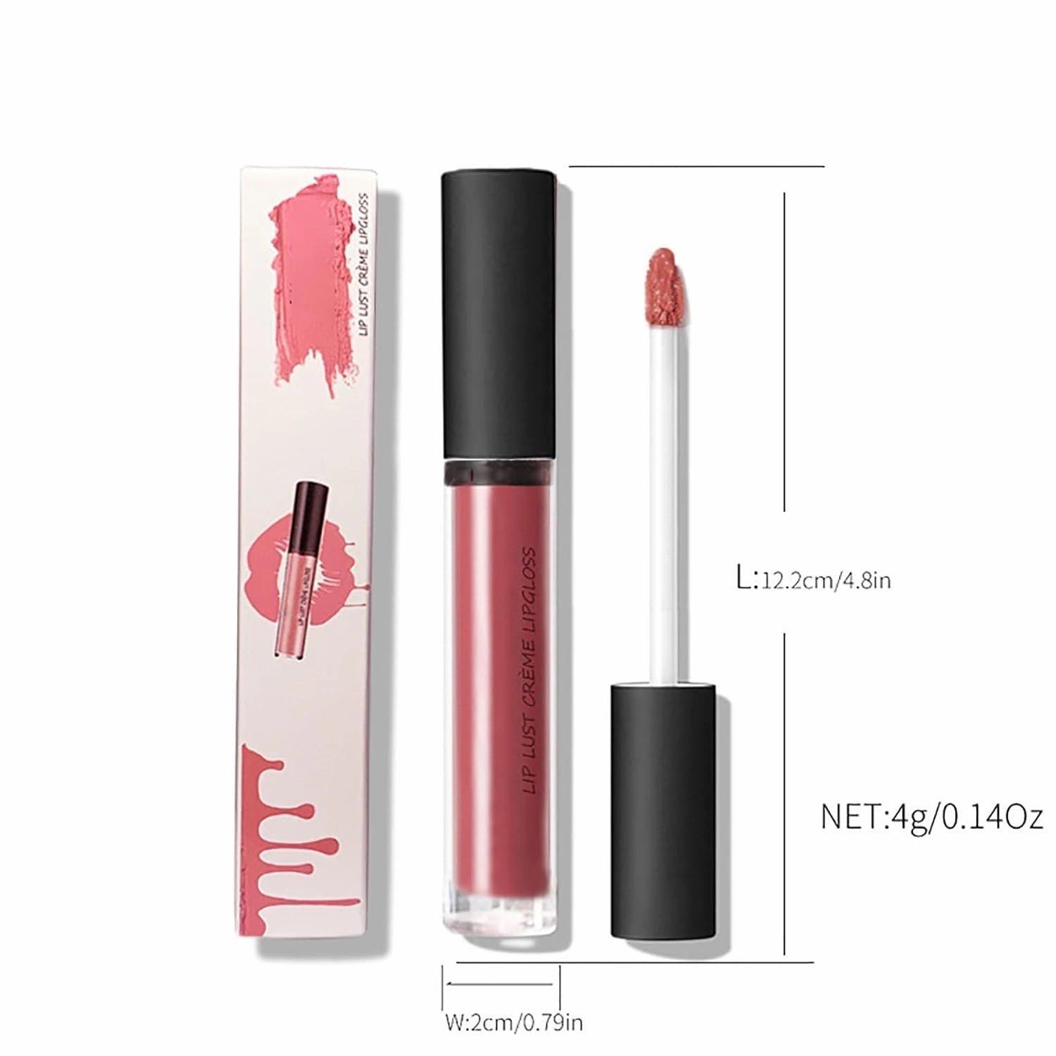 12 Colors Cream Texture Lipstick Waterproof, 12 Color Cream Lip Gloss, Portrayi 12 Colors Cream Texture Lipstick, Non Stick Cup Lipstick, Long-Lasting Moisturizing Lip Lipstick (11, 4ml)