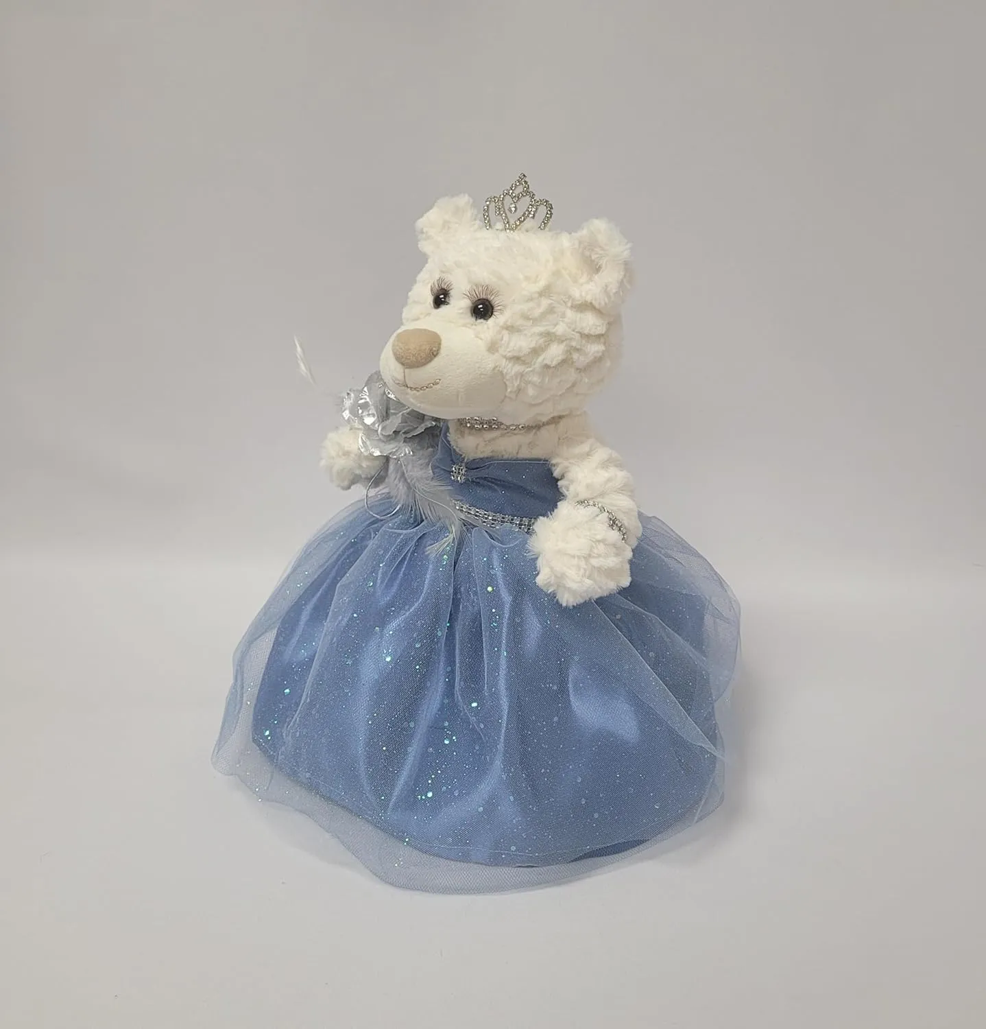 12" Quince Anos Quinceanera Last Doll Teddy Bear with Dress (Centerpiece) ~ ARC09831 (Gray Blue)
