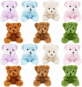 14 Pack 4 inch Mini Teddy Bears Toys Soft Cute Colorful Small Teddy Bear Stuffed Animals Toys for Birthday Valentine's Mother's Day Graduation Gifts DIY Craft, 7 Colors