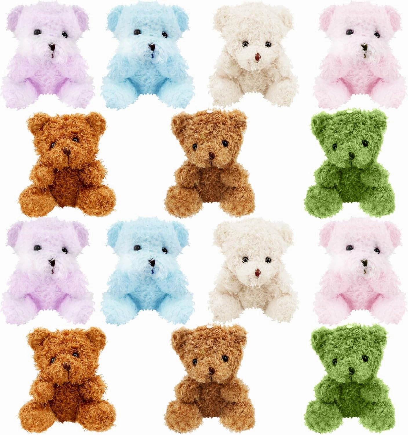 14 Pack 4 inch Mini Teddy Bears Toys Soft Cute Colorful Small Teddy Bear Stuffed Animals Toys for Birthday Valentine's Mother's Day Graduation Gifts DIY Craft, 7 Colors