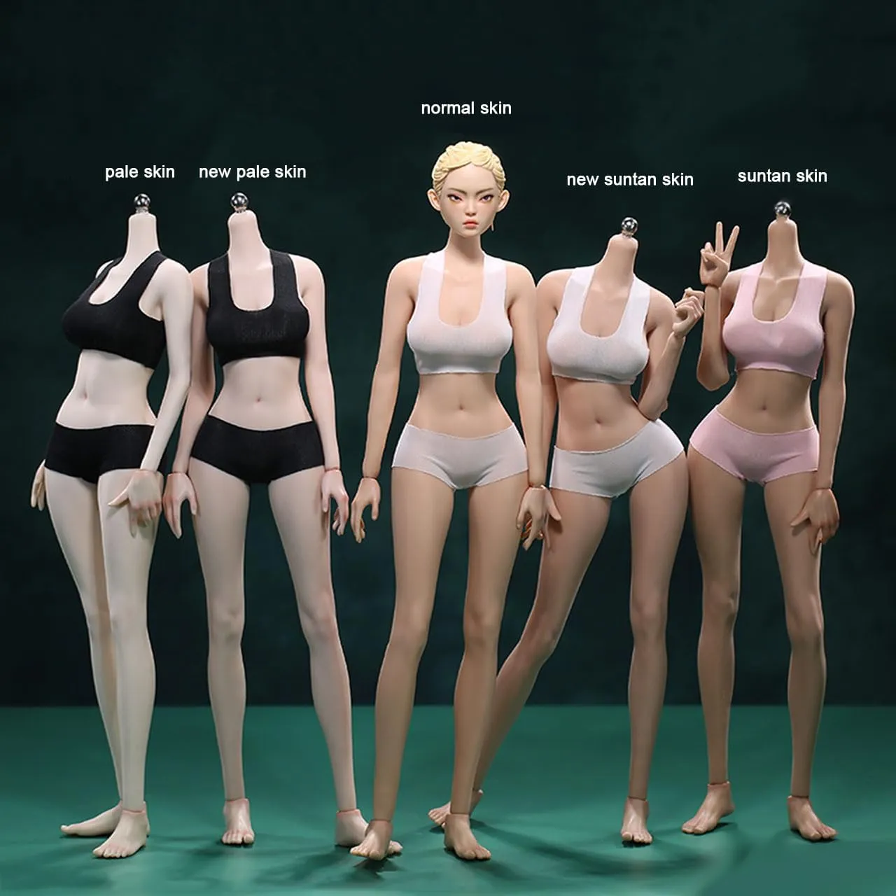 1/6 Scale Female Action Figure, 12 inches Flexible Seamless Joint Supermodel Long Legs Girl Action Figure Doll Model with Detachable Hand 1 Pairs & Feet 3 Pairs Accessories (Pink Skin)