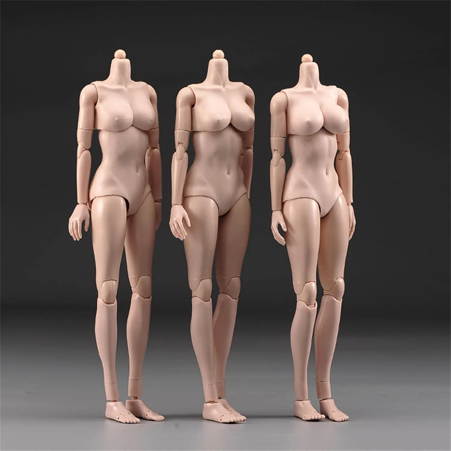 1/6 Scale Female Action Figure Body, 12 Inches Flexible Ball Joint Female Action Figure Body Doll Model Collectible (Pale Skin - Big Bust)