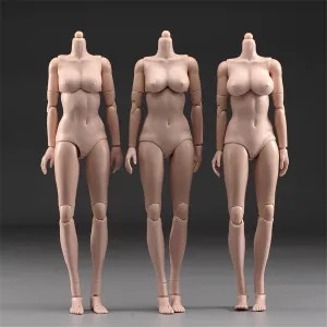 1/6 Scale Female Action Figure Body, 12 Inches Flexible Ball Joint Female Action Figure Body Doll Model Collectible (Pale Skin - Big Bust)