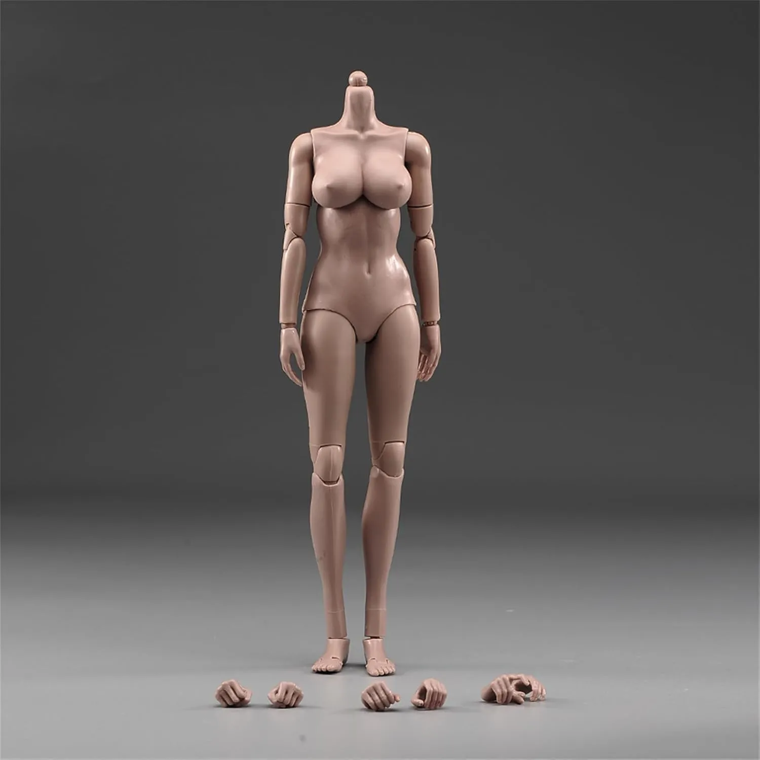 1/6 Scale Female Action Figure Body, 12 Inches Flexible Ball Joint Female Action Figure Body Doll Model Collectible (Pale Skin - Big Bust)