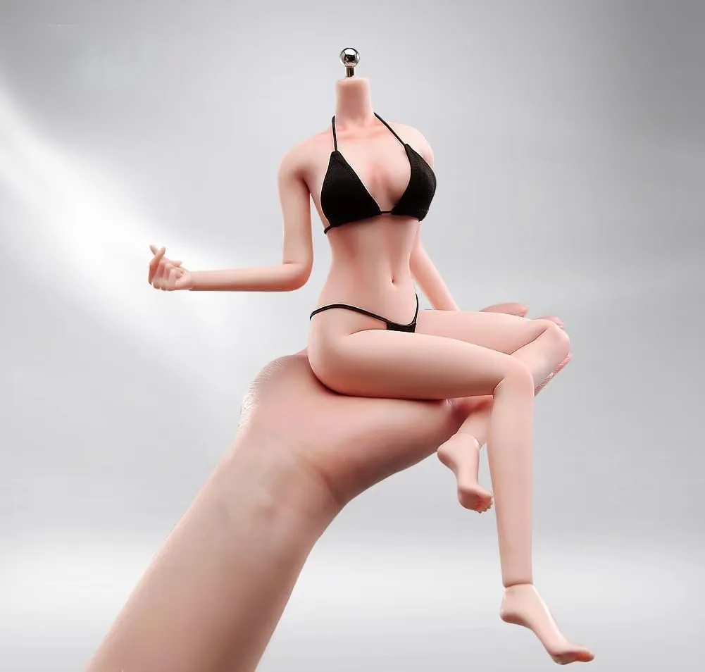 1/6 Scale Female Action Figure Body, 12 inches Seamless Action Figure Body, Super Realistic Female Figure Model, Soft & Flexible Action Figure Body with Detachable Hand Gesture Shapes (Normal Skin)