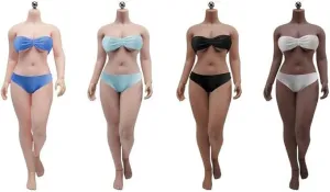 1/6 Scale Female Action Figure Body, 12inches Full-Figured Large Bust Flexible Seamless Female Action Figure Model with Detachable Hands & Feet & Clothing Accessories (Suntan Skin)