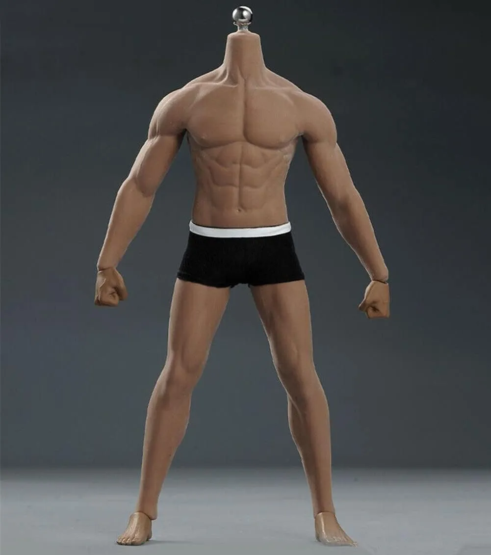 1/6 Scale Male Action Figure Body, 12 Inch Flexible Ball-Joint Muscle Man Aciton Figure, 1/6 Seamless Human-Like Skin Strong Man Figure Model Doll Collection (M33)