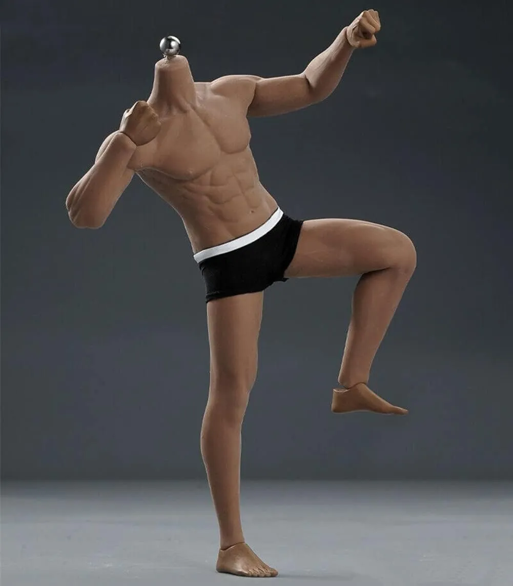 1/6 Scale Male Action Figure Body, 12 Inch Flexible Ball-Joint Muscle Man Aciton Figure, 1/6 Seamless Human-Like Skin Strong Man Figure Model Doll Collection (M33)