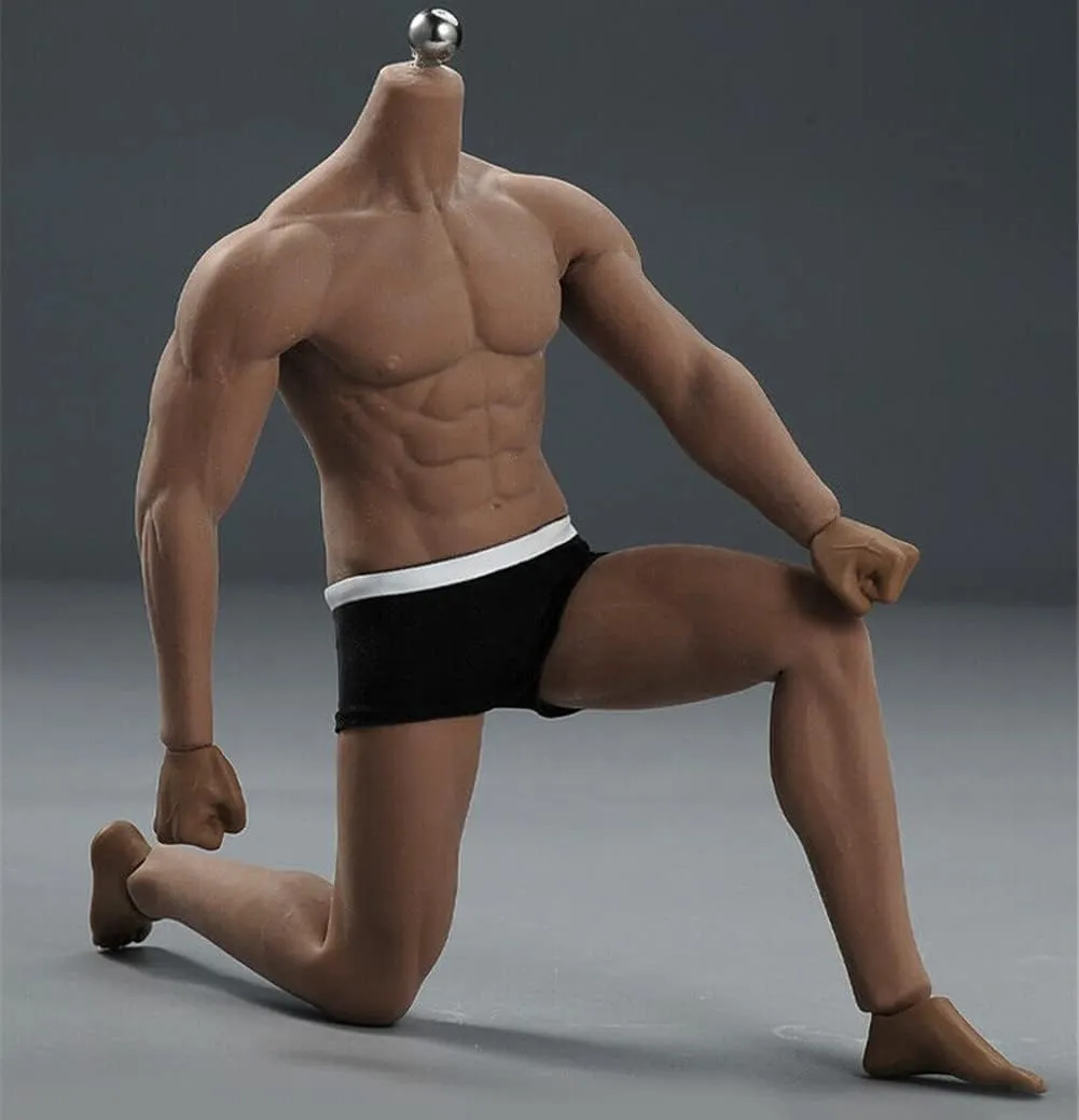 1/6 Scale Male Action Figure Body, 12 Inch Flexible Ball-Joint Muscle Man Aciton Figure, 1/6 Seamless Human-Like Skin Strong Man Figure Model Doll Collection (M33)