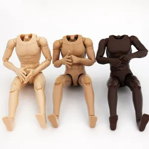 1/6 Scale Male Action Figure Body - Various Skin Color Options, 12 inches Miniature Flexible Ball-jointed Man Aciton Figure Model with Detachable 4 Pairs of Hand & 1 Pair of Feet Shapes (Fair Skin)