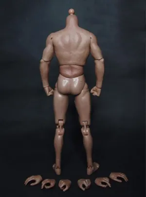 1/6 Scale Male Action Figure, Strong Muscle Man Figure Body 12 inches Ball-Jointed Aciton Figure, 1/6 Male Flexible Action Figure Muscular Body Doll Model