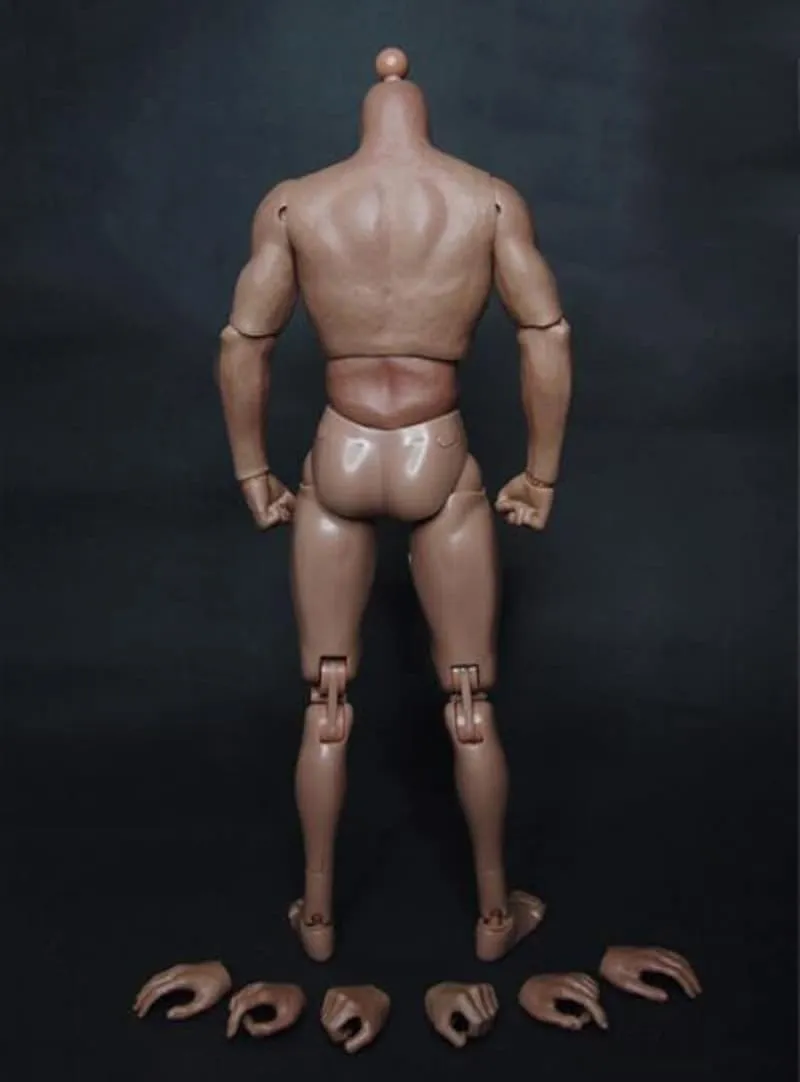 1/6 Scale Male Action Figure, Strong Muscle Man Figure Body 12 inches Ball-Jointed Aciton Figure, 1/6 Male Flexible Action Figure Muscular Body Doll Model