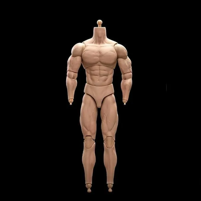 1/6 Scale Muscle Male Body, 12 inch Flexible Strong Muscle Man Action Figure Body Miniature Male Figure Model Doll Collection (03)