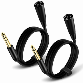 1/4 Inch TRS to XLR Cable 10Ft 2pack, 6.35mm Male to XLR 3 pin Male Balanced Cable,for Microphone, Audio Mixer, Speaker, Studio and More