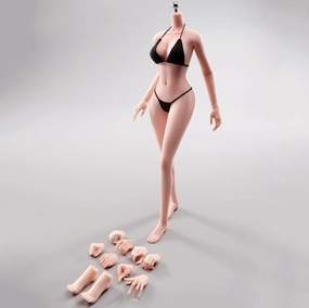 1/6 Scale Female Action Figure Body, 12 inches Seamless Action Figure Body, Super Realistic Female Figure Model, Soft & Flexible Action Figure Body with Detachable Hand Gesture Shapes (Pale Skin)
