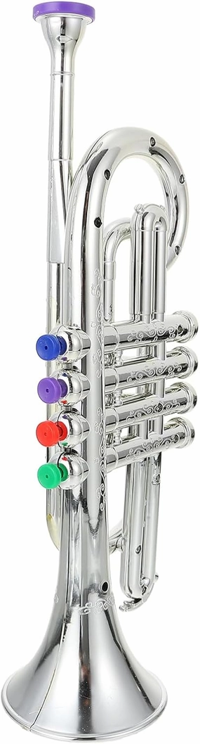 1pc Boys and Girls Simulation Trumpet Model Four Tones Musical Music Prop for Stage Performance Reusable Educational Toy for Boys and Girls for Parties and Holidays