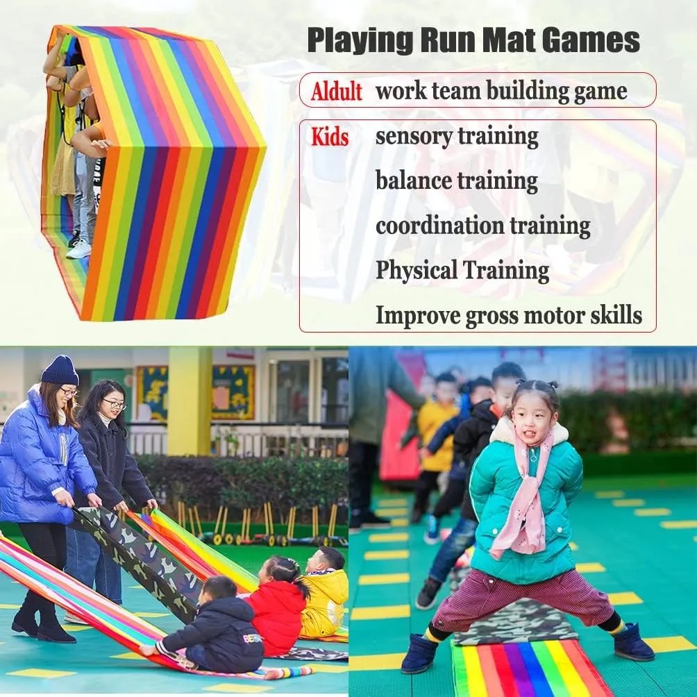 1PCS Adult Kids Teamwork Games Playing Run Mat, 4-20M Rugged | Durable | Waterproof Oxford Cloth Game Rolling Running Mat (Size : Kids-6M/20FT)