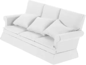 1set Miniature Dollhouse Sofa with Cushions Cute Tiny Couch Model for Living Room Bedroom Decoration Design for Educational Play Imagination Development