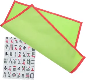 1set Portable Mahjong Set Lightweight Travel Game Engraved Tiles for Camping and Outdoor Fun Compact Carry Bag Included Random Style