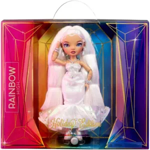 2022 Holiday Edition Roxie Rainbow High Doll with Multicolor Hair and Iridescent Gown - Great Gift