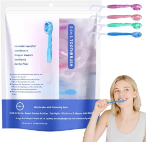 2025 New 5 in 1 Mini Toothbrush Set, 26pcs Mini Toothbrushes with Toothpaste, Portable Toothbrush with Floss, 5 in 1 Disposable Mini Toothbrushs for Travel Work and Gatherings Daily Use (Mixed 1PC)