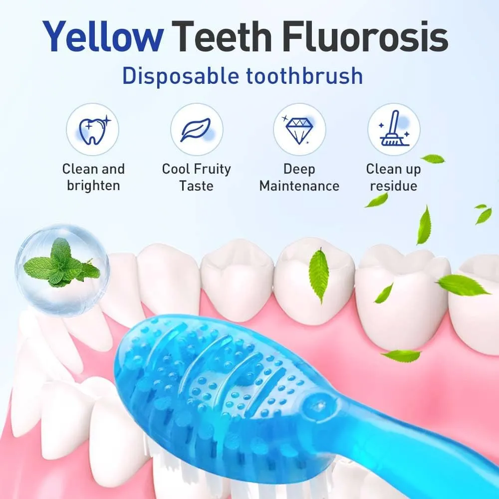 2025 New 5 in 1 Mini Toothbrush Set, 26pcs Mini Toothbrushes with Toothpaste, Portable Toothbrush with Floss, 5 in 1 Disposable Mini Toothbrushs for Travel Work and Gatherings Daily Use (Mixed 1PC)