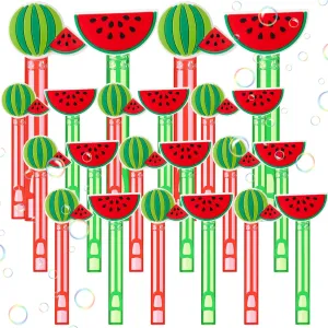 24 Pcs Watermelon Party Favors Mini Bubble Wands Bulk Watermelon Bubbles Decoration Bulk Fruit Summer Theme Party Supplies Toys Gifts for Birthday Wedding