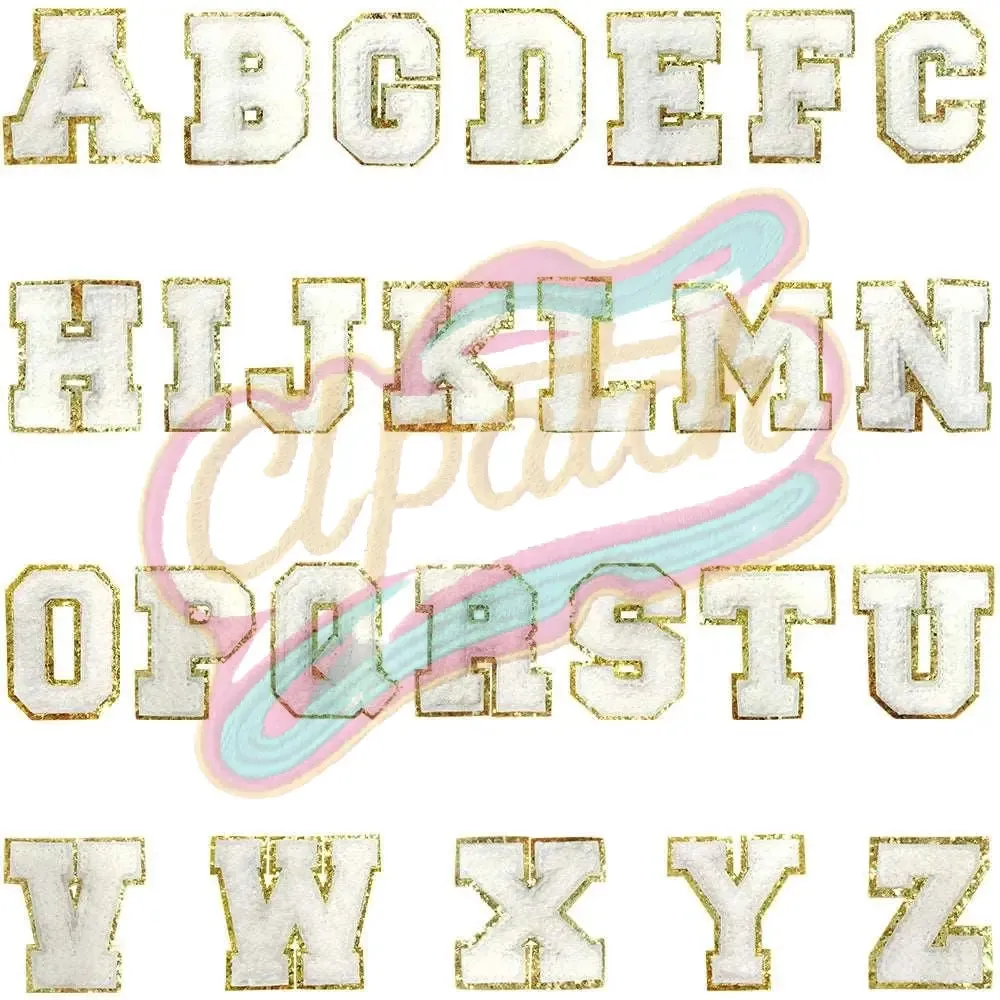 26 Alphabet Patches Letter Patches for DIY Supplies  A-Z Chenille letter embroidered iron on patches for clothes-Hat-Bag
