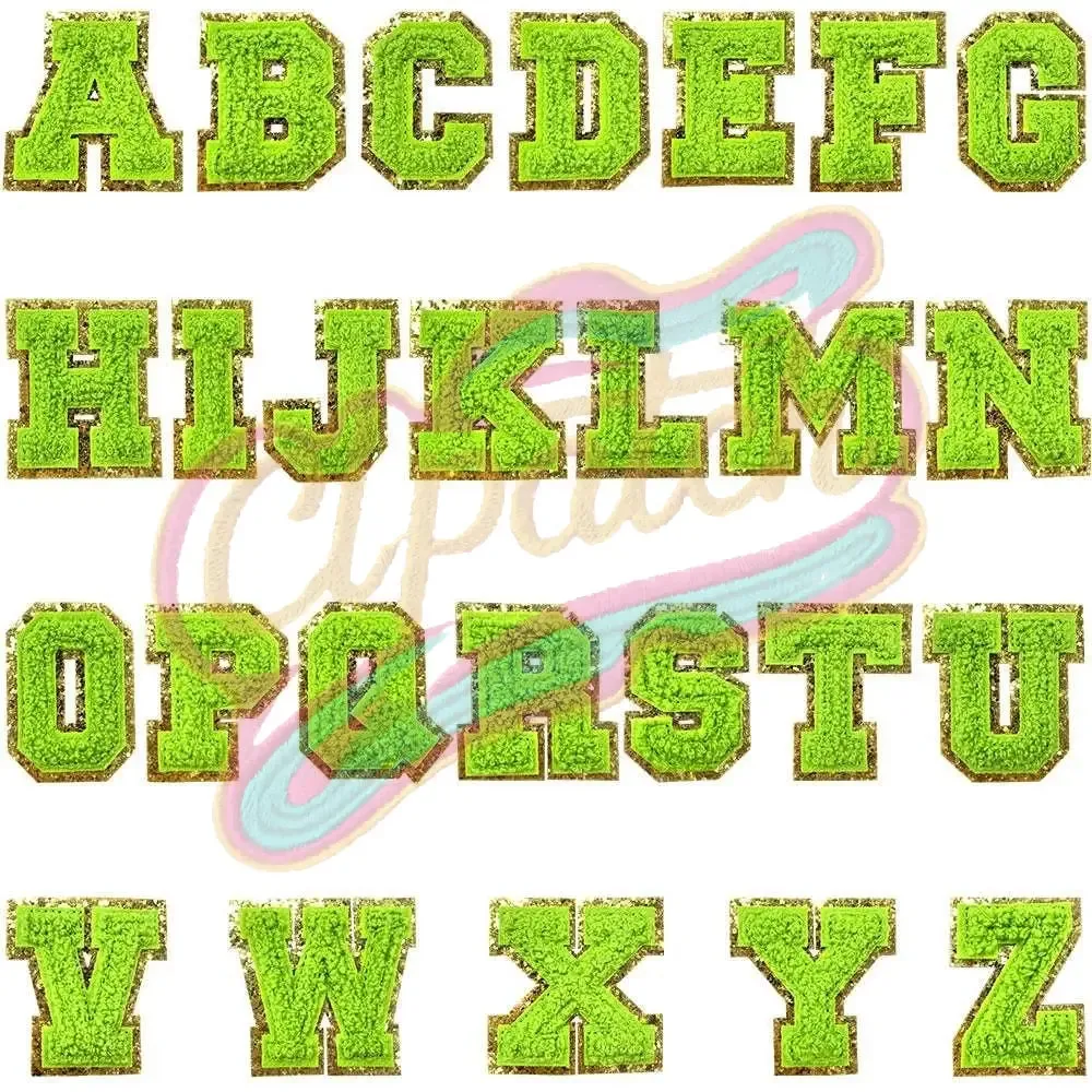 26 Alphabet Patches Letter Patches for DIY Supplies  A-Z Chenille letter embroidered iron on patches for clothes-Hat-Bag