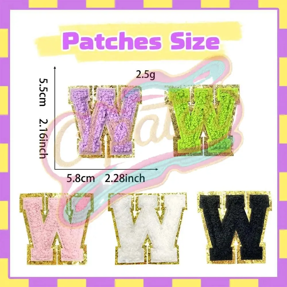 26 Alphabet Patches Letter Patches for DIY Supplies  A-Z Chenille letter embroidered iron on patches for clothes-Hat-Bag