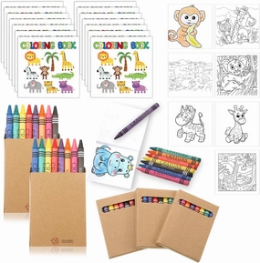 270 Pcs Mini Jungle Safari Coloring Books Zoo Animals Color Books for Kids with 30 Pcs 8 Colors Crayons, Zoo Goodie Bag Stuffers for Party Favors Activities DIY Craft Gift