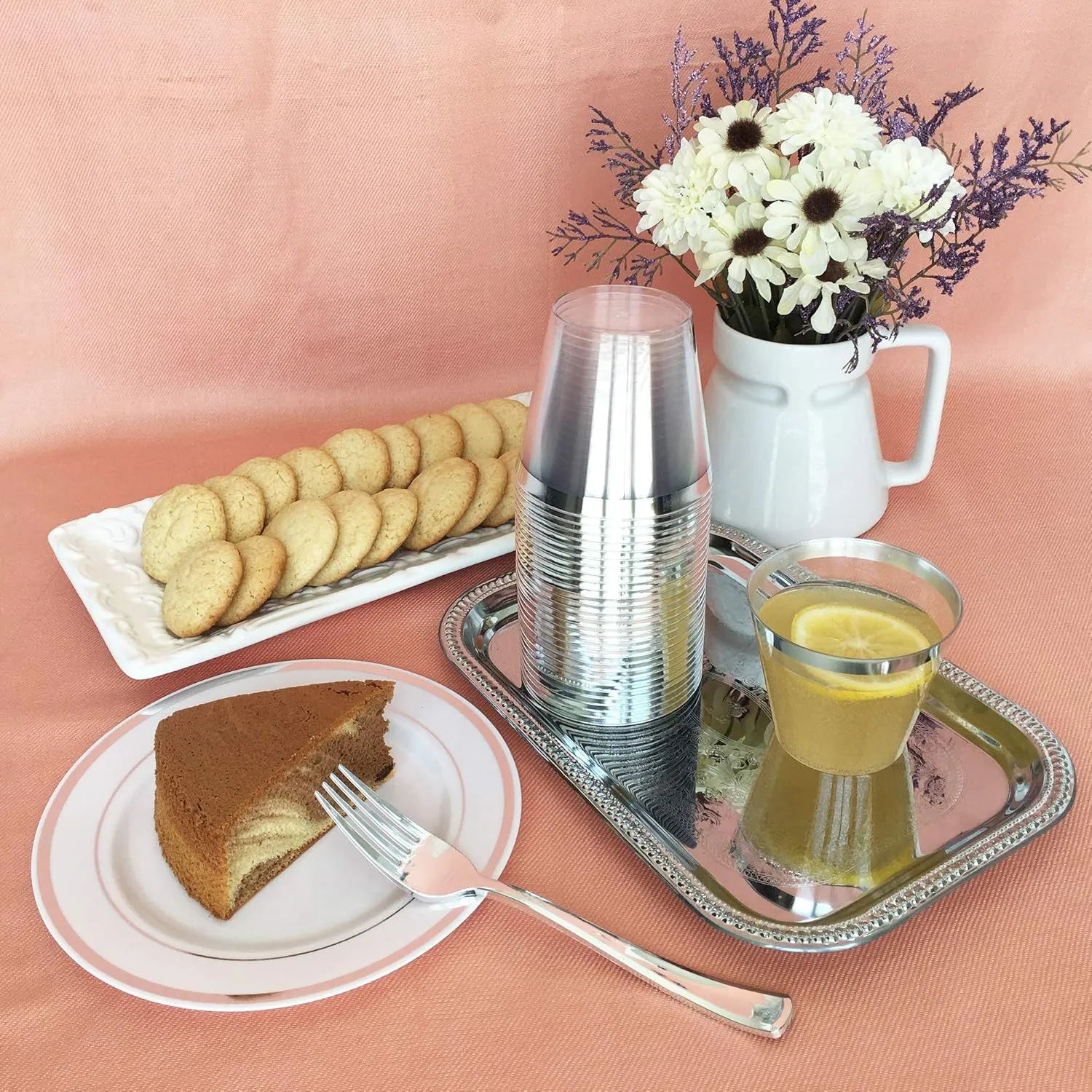 280 Piece Silver Plastic Forks Set - Reusable & Recyclable - Silver Plastic Forks for Weddings, Anniversaries, Showers, Parties - Elegant and Sturdy Utensils by JL Prime