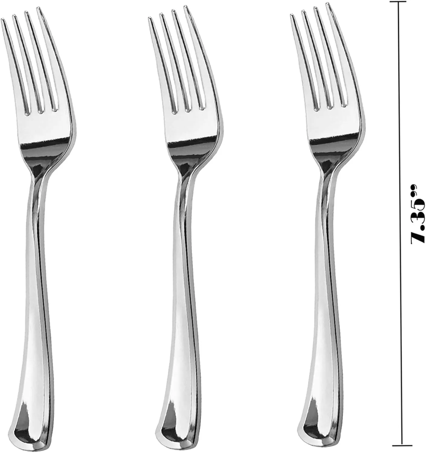 280 Piece Silver Plastic Forks Set - Reusable & Recyclable - Silver Plastic Forks for Weddings, Anniversaries, Showers, Parties - Elegant and Sturdy Utensils by JL Prime