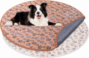 2 Pack 36" Washable Pee Pads for Dog Waterproof Dog Pee Pads Reusable Puppy Pads Pet Training Pads Absorbent Round Whelping Pads Floor Pads Dog Bed Mat Fleece Pee Pads for Potty(White, Coffee)