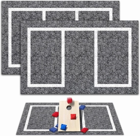2 pcs 5 x 8 FT Cornhole Mat Durable Cornhole Pitch Pads with Waterproof Backing Felt Surface for Board Stability & Toss Bag Protection Outdoor Playing Surface for Backyard Tailgating & Lawn Games