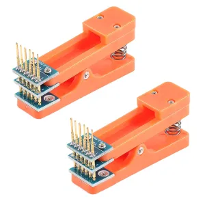 2Pcs 2.54mm Single Row 6Pin Test Clip Board Module Program Burning Clip Board 6 Pins Programmer Burning Clip PCB Burning Fixture with Dupont Wire