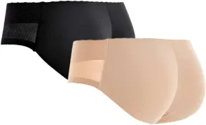 2PCS Seamless Hip Lift Briefs,Butt Lifter Shapewear Padded Tummy Control Boyshort Underwear,Butt Lifter Padded Panties