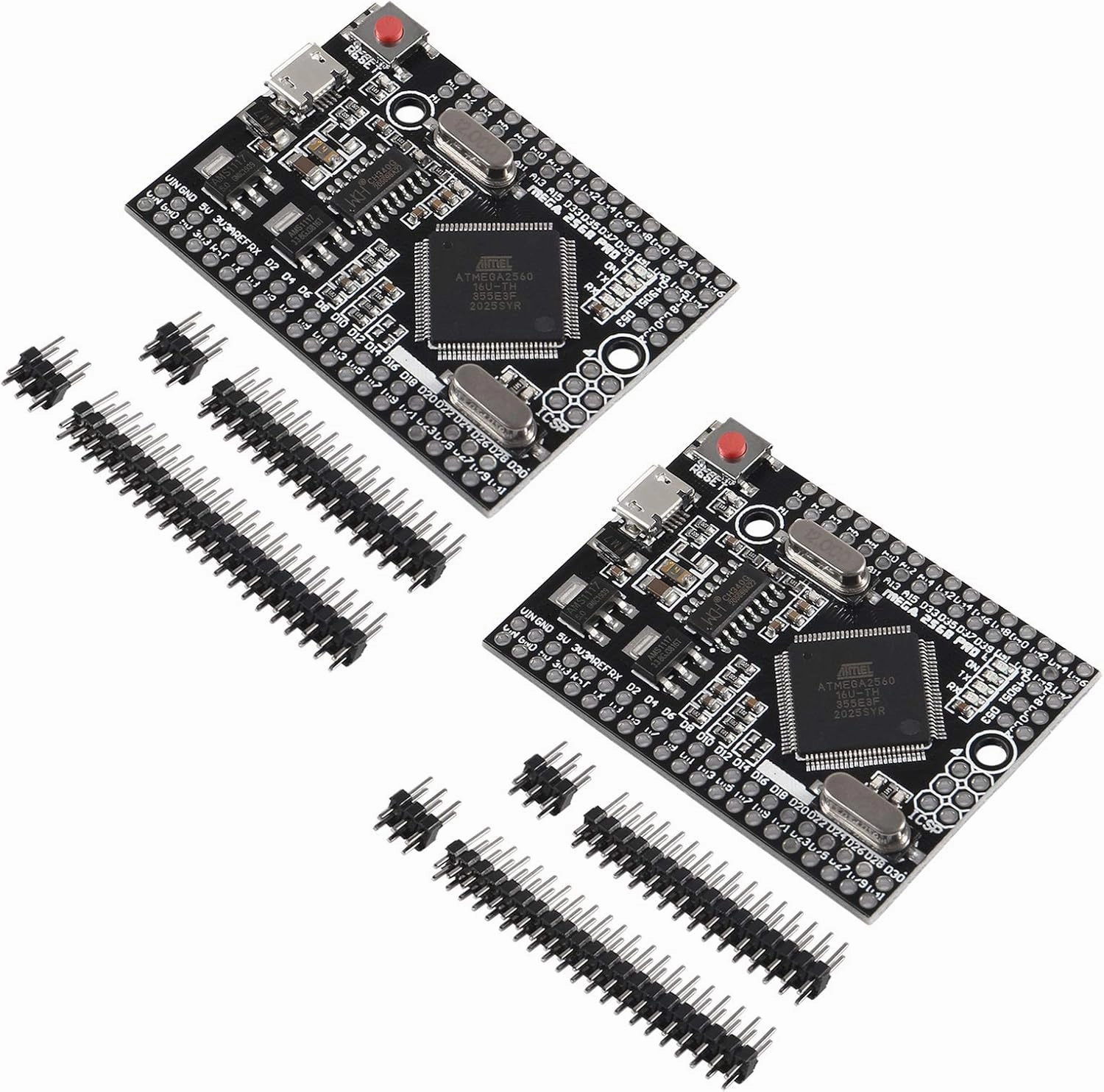 2pcs for MEGA 2560 PRO Embed CH340G/ATMEGA2560-16AU Chip with Male Pinheaders Compatible for Arduino Mega2560 Module