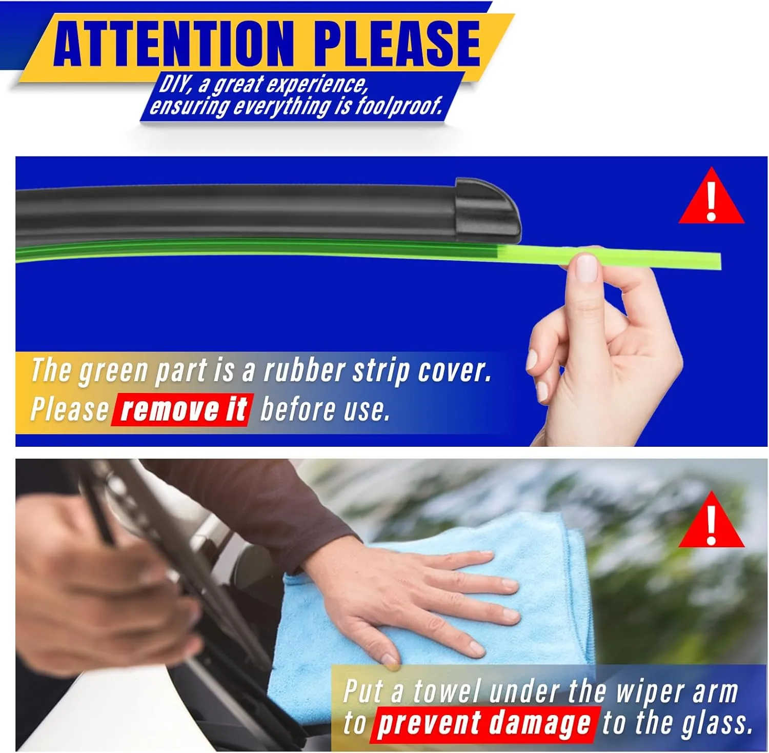 3 wipers Replacement for 2006-2011 Mini Cooper, Windshield Wiper Blades Original Equipment Replacement - 19"/18"/10" (Set of 3) U/J HOOK