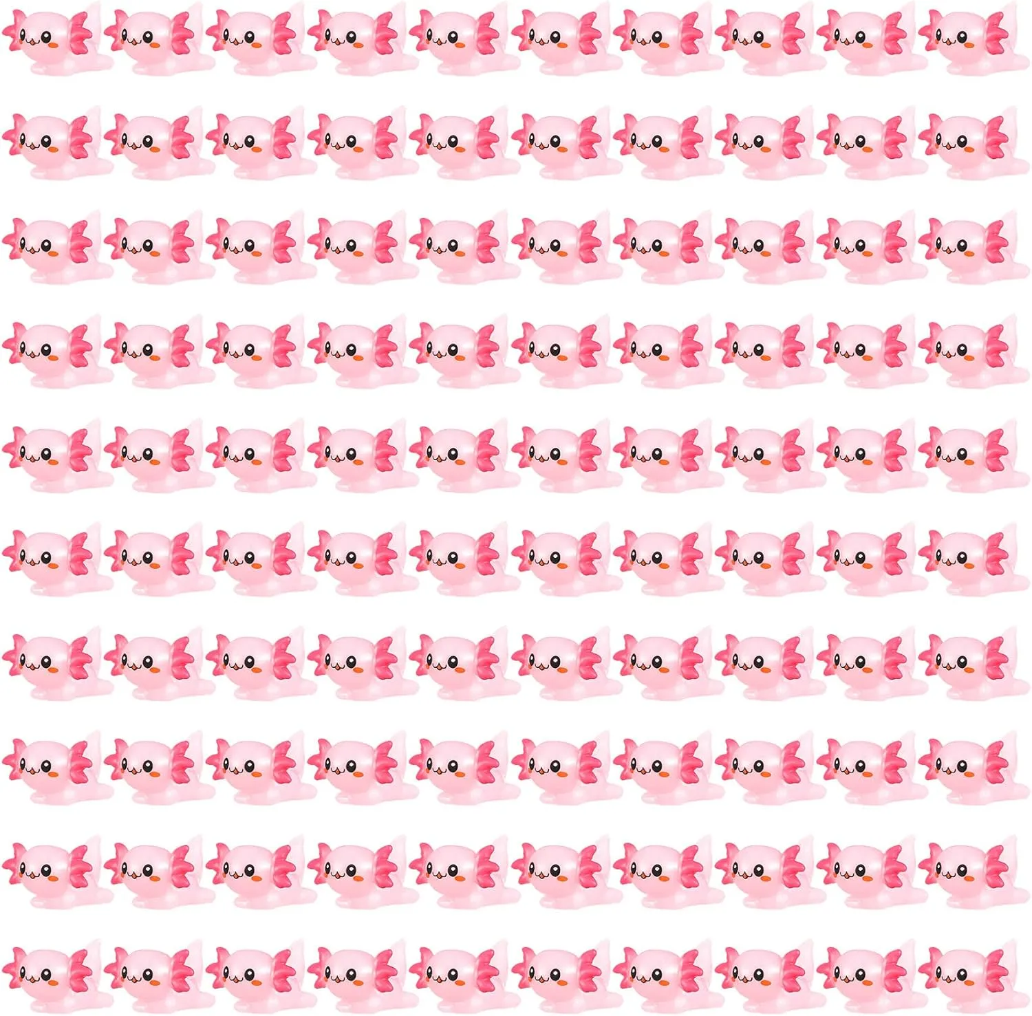 300 Pcs Pink Mini Axolotl Resin Figurine Toy Miniature Axolotl Charm Tiny Animal Figures Ornament Mini Animals Figures to Hide Dollhouse Cupcake DIY Craft Decoration School Gift Birthday Party Favor