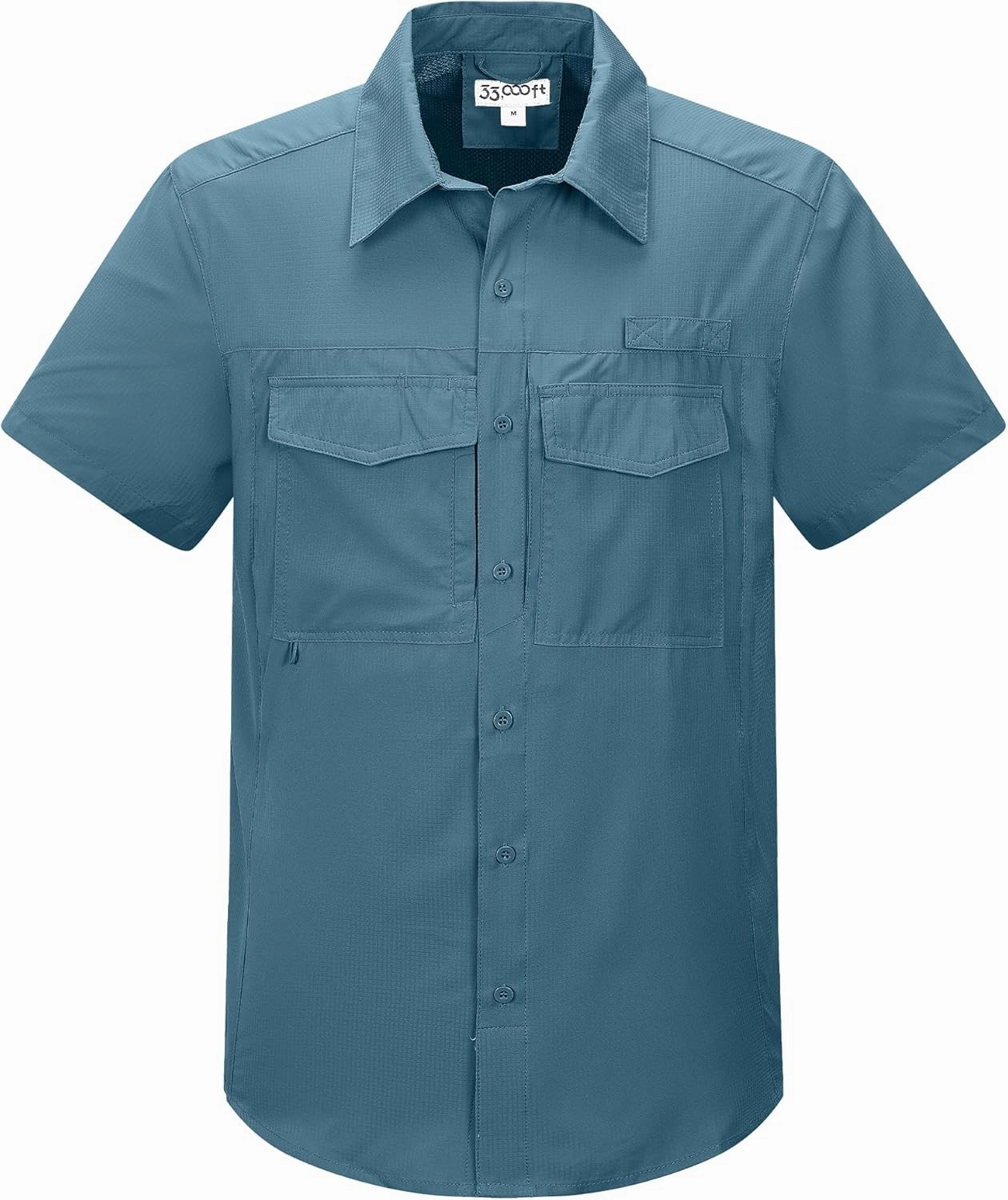 33,000ft Men's Fishing Shirts Lightweight Cool Quick Dry Sun Protection UV Short Sleeve Shirt for Casual Hiking Safari Travel